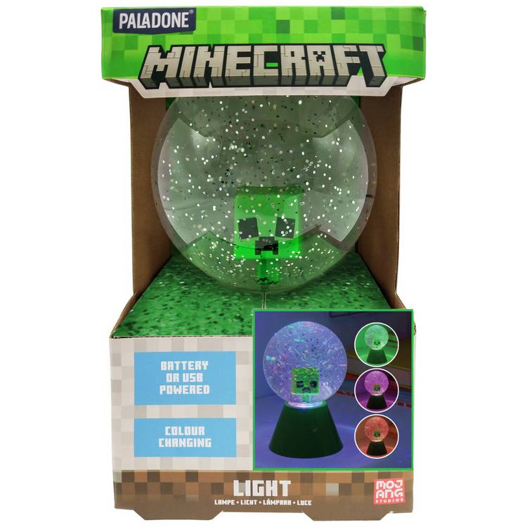 Minecraft Creeper glitter ball LED light 17cm (British brand)