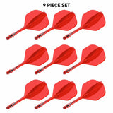 Winmau Red Fusion dart flight and shaft multipack - British product