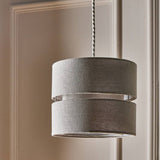 Argos Home grey fabric 2 tier lampshade 22cm, imported from the UK
