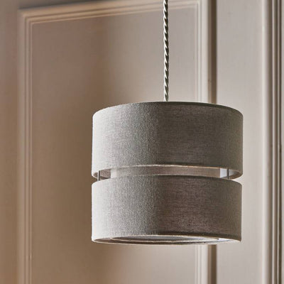 Argos Argos Home Grey Fabric 2 Tier Easy Fit Lampshade - 22cm- Buy online at McGrocer
