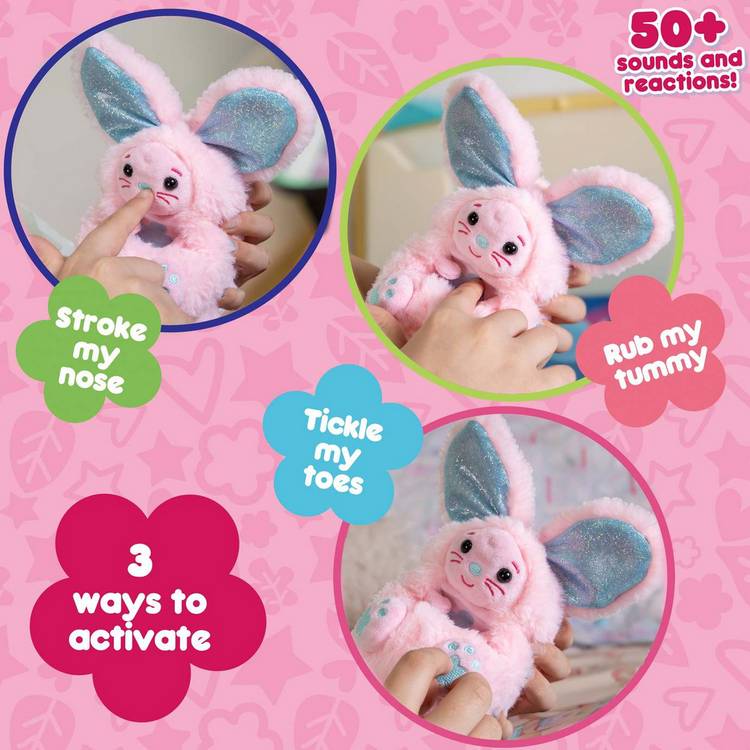 Curlimals Flora Plushie Pal interactive bunny (British brand)