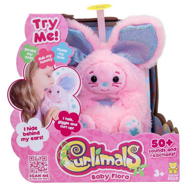 Curlimals Flora Plushie Pal interactive bunny (British brand)