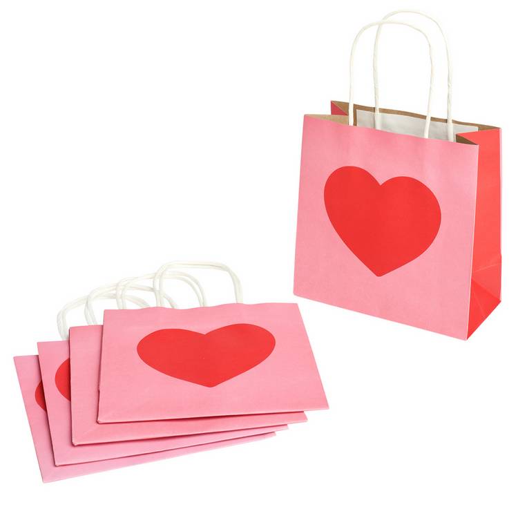 Argos Home heart paper bags pack of 5 (British brand)