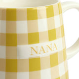 Argos Home Nana ceramic mug yellow gingham 280ml, UK version