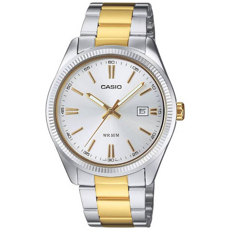 Casio watch white dial stainless steel bracelet - British product
