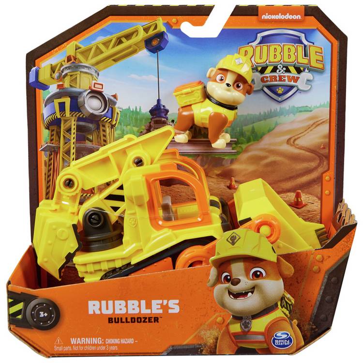Rubble & Crew bulldozer toy with figure, imported from the UK