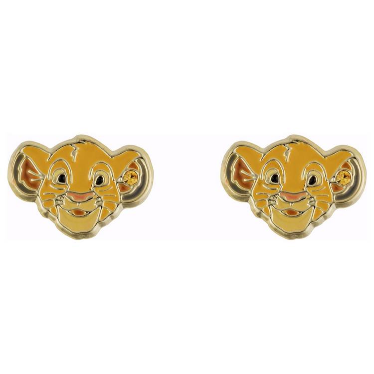Disney The Lion King Simba gold plated stud earrings 13.2mm - British product