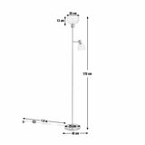 Argos Home Piper floor lamp in antiqued brass with ribbed glass shades (British brand)