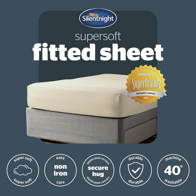 Silentnight cream fitted sheet for single bed (British brand)