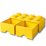 LEGO yellow brick drawer with 8 knobs, imported from the UK