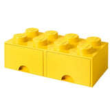 LEGO yellow brick drawer with 8 knobs, imported from the UK