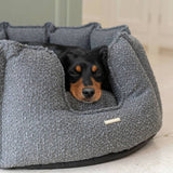 Lords & Labradors high wall dog bed granite boucle medium - British product