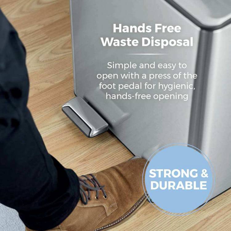 Tower 40L twin compartment steel pedal bin, imported from the UK
