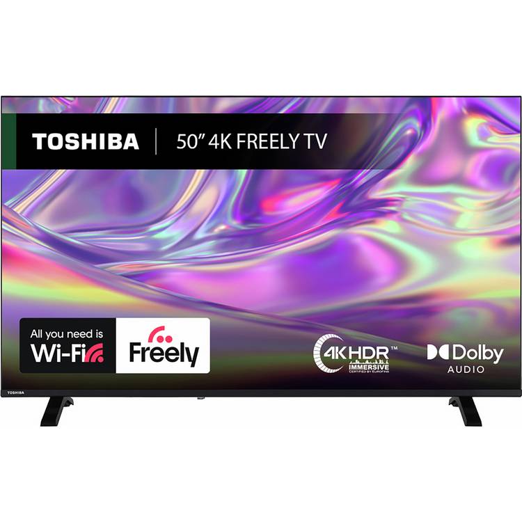 Toshiba 50-inch 4K Smart TV with Dolby Vision Freely, UK version