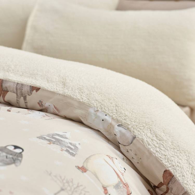 Catherine Lansfield Winter Friends Cream bedding set double - British product