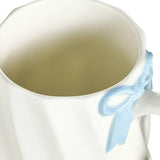 Argos Home scalloped cream mug blue bow 300ml, UK version