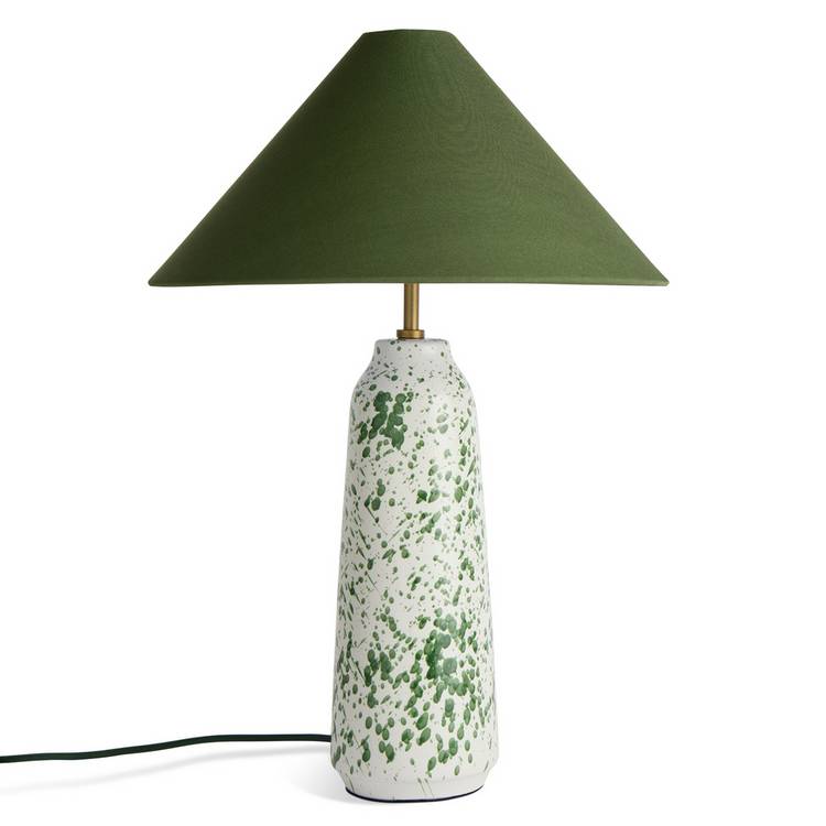 Habitat ceramic table lamp green and white H57.8cm (British brand)