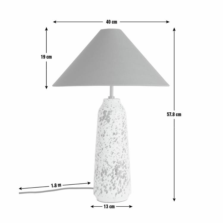 Habitat ceramic table lamp green and white H57.8cm (British brand)
