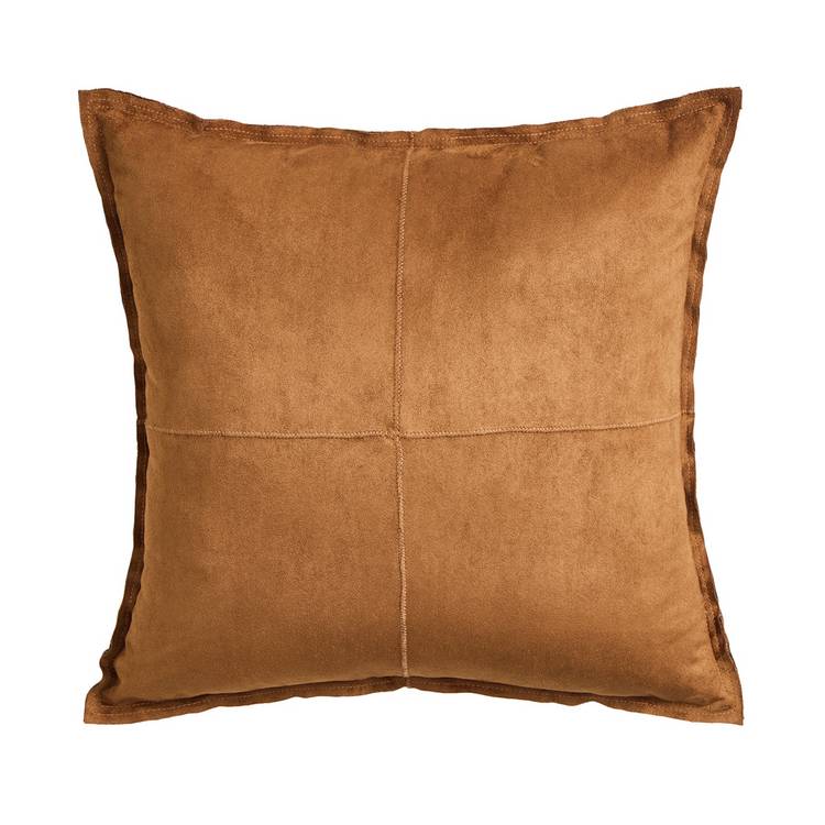 Argos Home faux suede cushion tan 43x43cm - British product