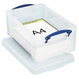 Really Useful clear plastic storage boxes 9L 4-pack (British brand)