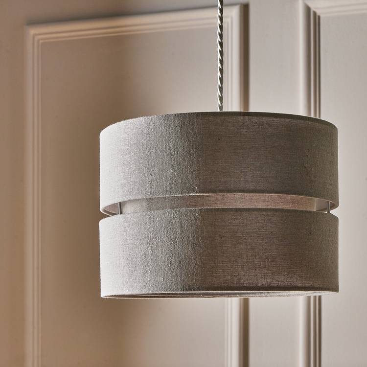 Argos Home two tier grey fabric lampshade 30cm, UK version