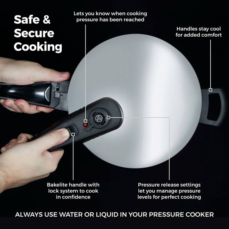 Tower 3 litre stainless steel pressure cooker - British product
