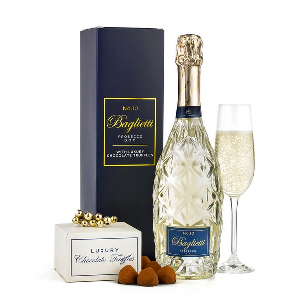 Spicers Of Hythe Baglietti Prosecco gift box with chocolate truffles (British brand)
