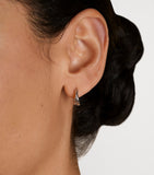 Astrid & Miyu silver crossover illusion huggie earrings 1.4cm, UK version