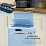 Swan retro square sensor bin 45L blue, UK version
