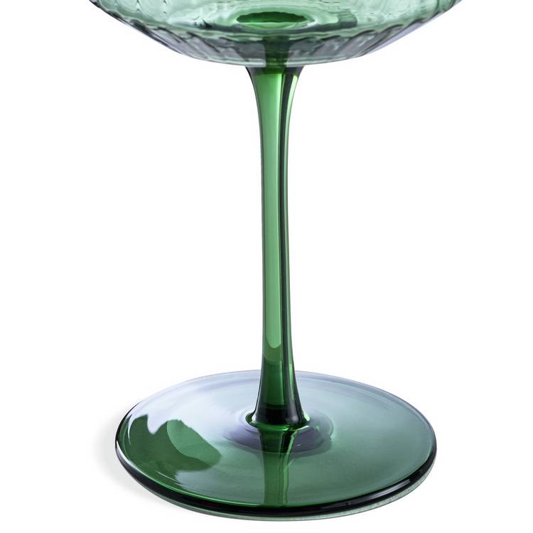 Habitat green ribbed champagne coupe glasses set of 4, imported from the UK