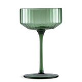 Habitat green ribbed champagne coupe glasses set of 4, imported from the UK