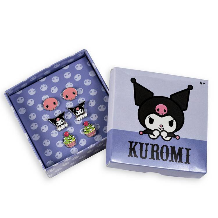 Sanrio Kuromi kawaii stud earrings 3-pack (British brand)
