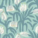 Hoopla Walls chunky flower denim wallpaper roll 50cm x 10m (British brand)