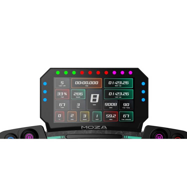 MOZA CM2 digital dashboard with 5-inch touchscreen, UK version