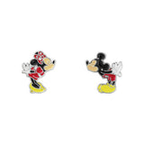 Disney Mickey Minnie earrings trinket tray set silver plated UK version