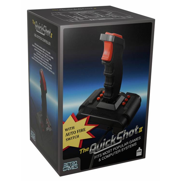 Quick Shot II retro gaming joystick with arcade controls - British product