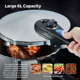 Tower 6 litre stainless steel pressure cooker - British product