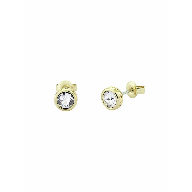 Ted Baker crystal stud earrings gold tone European crystal (British brand)