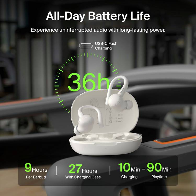 Belkin SoundForm ActiveFit wireless sports earbuds in cream (British brand)