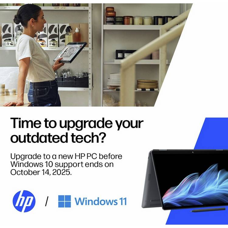 HP 15.6-inch laptop in black, UK version
