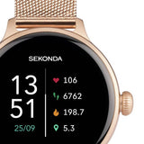 Sekonda rose gold smart watch with stainless steel mesh strap (British brand)
