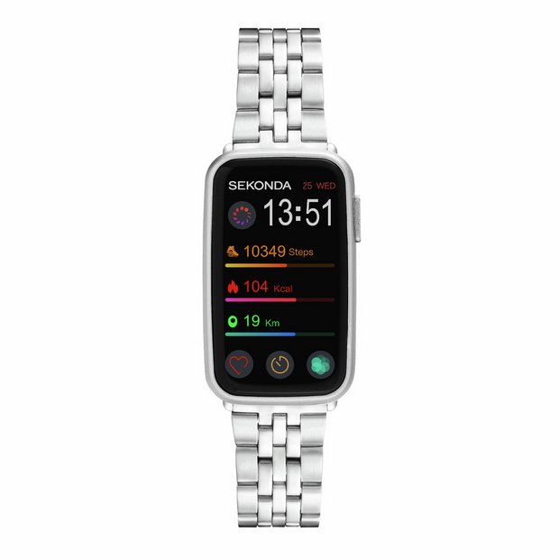 Sekonda silver bracelet fitness tracker smartwatch UK version