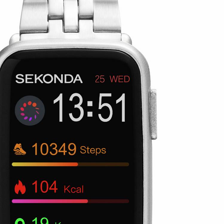 Sekonda silver bracelet fitness tracker smartwatch UK version