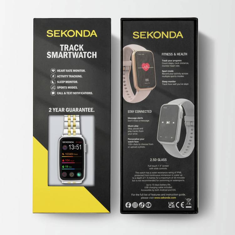 Sekonda ladies fitness tracker watch with two-tone bracelet imported from the UK