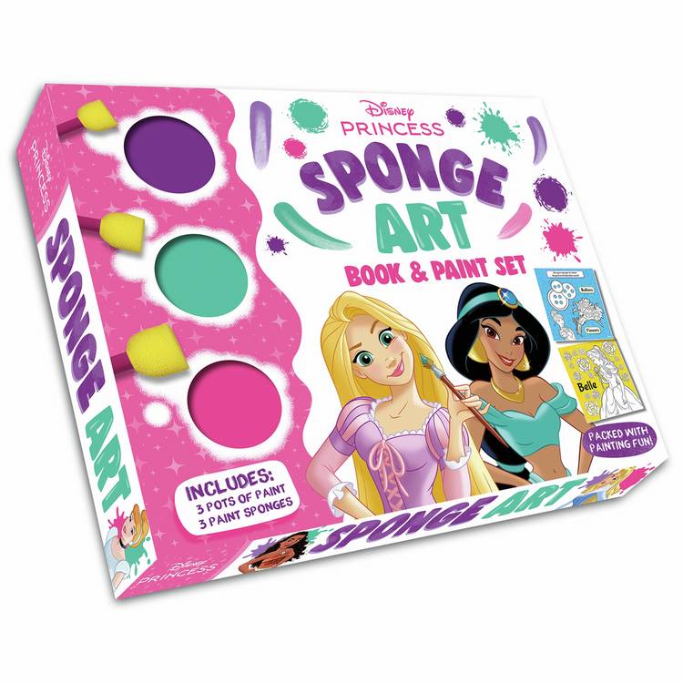 Disney Princess sponge art book and paint set - British product