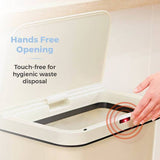 Tower sensor bin 50 litre cream, imported from the UK