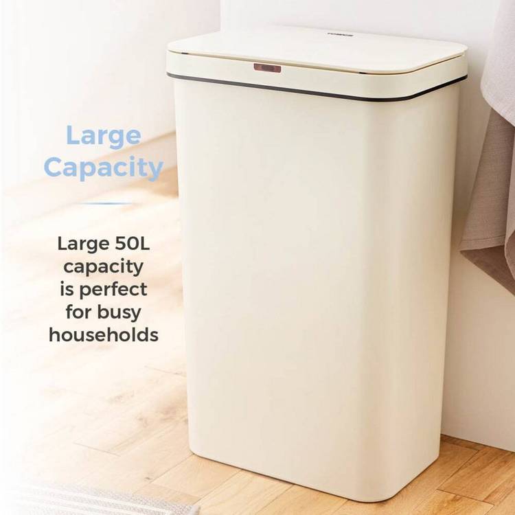 Tower sensor bin 50 litre cream, imported from the UK