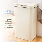 Tower sensor bin 50 litre cream, imported from the UK