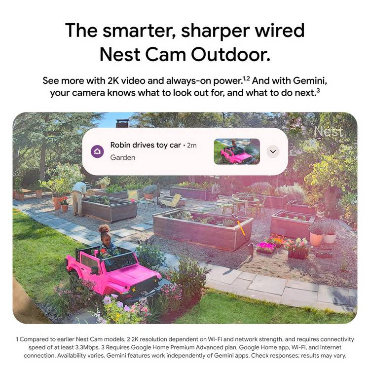Google Nest Cam Outdoor 2nd Gen wired security camera - British product
