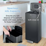 Tower black 40-litre pedal bin, UK version